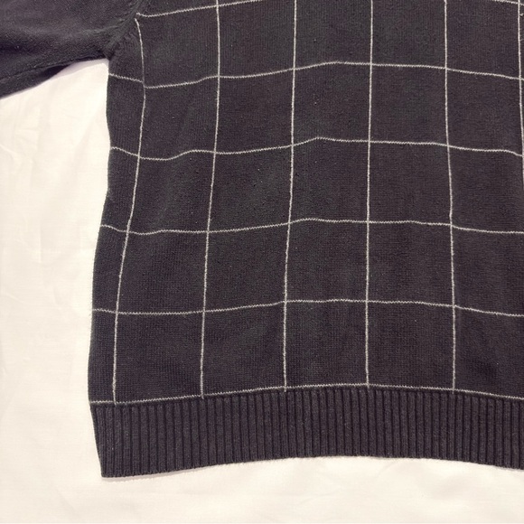 Vintage Austin Reed London Men's Navy Blue Geometric 1/4 Zip Sweater 2XL - Picture 13 of 14